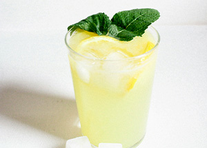 Pineapple and mint drink in a glass